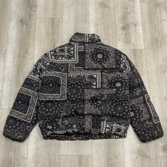 maison article puffer jacket bandana black white size Large L B2 - Picture 6 of 7